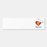 I heart elephants in gold bumper stickers