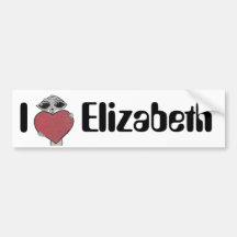 I Heart Elizabeth Alien Bumper Sticker