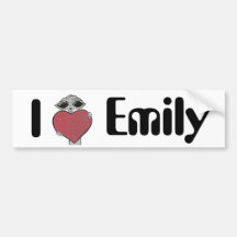 I Heart Emily Alien Bumper Sticker
