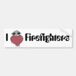 I Heart Firefighters Alien Bumper Sticker