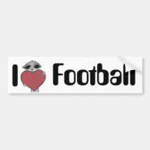 I Heart Football Alien Bumper Stickers