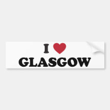 I Heart Glasgow Scotland Bumper Sticker