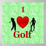I Heart Golf Poster