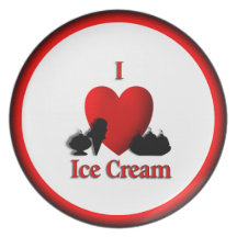 I Heart Ice Cream Dinner Plate