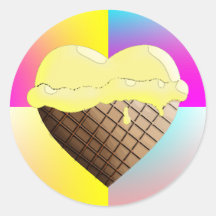 I (Heart) Ice Cream! Yellow Sticker