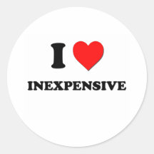 I Heart Inexpensive Round Stickers