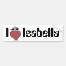 I Heart Isabella Alien Bumper Sticker