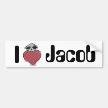 I Heart Jacob Alien Bumper Sticker