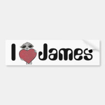 I Heart James Alien Bumper Sticker
