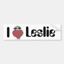 I Heart Leslie Alien Bumper Stickers