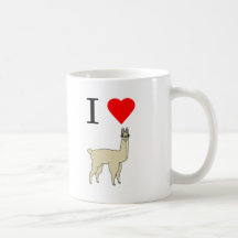 i heart llama coffee mug