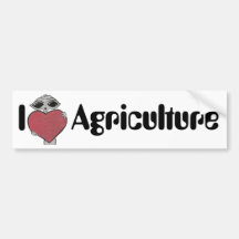 I Heart Love Agriculture Alien Bumper Stickers