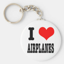 I HEART (LOVE) AIRPLANES KEY CHAINS