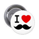 I heart / Love Moustaches / Moustaches Pinback Button