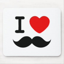 I heart / Love Moustaches / Moustaches Mousepad