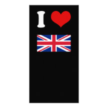 I Heart Love UK British Union Jack Flag Picture Card