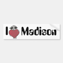 I Heart Madison Alien Bumper Stickers