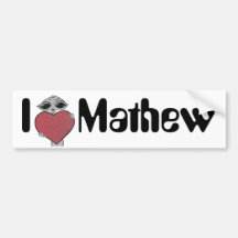I Heart Mathew Alien Bumper Sticker