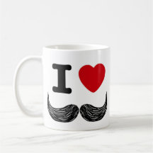 I Heart Moustaches Coffee Mugs