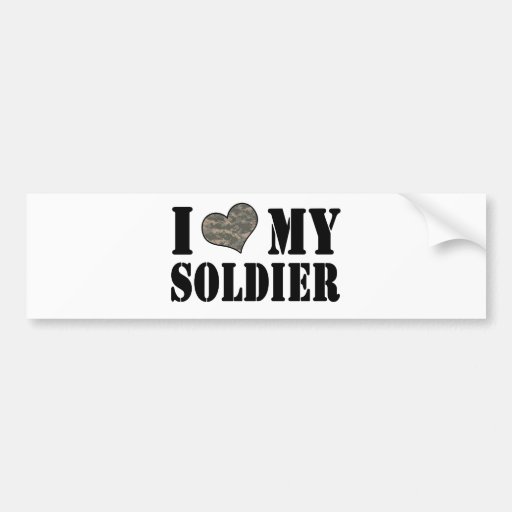 I Heart My Soldier Bumper Sticker