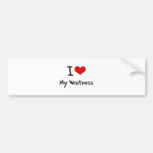 I heart My Waitress Bumper Sticker