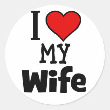 I Heart My Wife Round Sticker