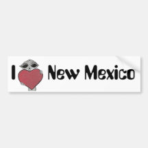 I Heart New Mexico Alien Bumper Sticker