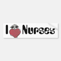 I Heart Nurses Alien Bumper Stickers