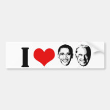 I HEART OBAMA BIDEN BUMPER STICKERS