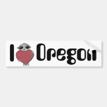 I Heart Oregon Alien Bumper Stickers