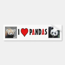 I Heart PANDAS! Bumper Stickers