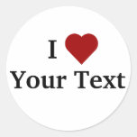 I Heart (personalise) stickers