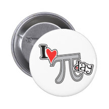 I heart Pi Day Pinback Button
