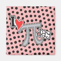 I heart Pi Day Refrigerator Magnets