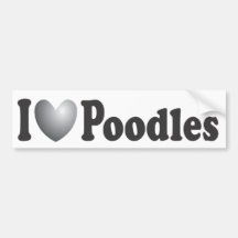 I Heart Poodles - Bumper Sticker