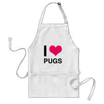 I Heart Pugs Aprons