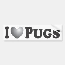 I Heart Pugs - Bumper Sticker