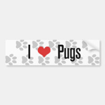 I (heart) Pugs Bumper Stickers