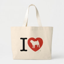 I Heart Pugs Canvas Tote Tote Bag
