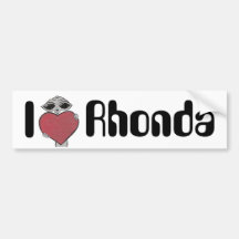 I Heart Rhonda Alien Bumper Sticker