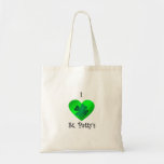 I heart saint patty's in green on green bag