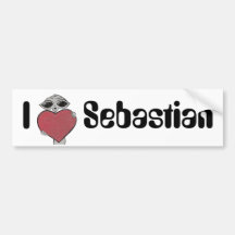 I Heart Sebastian Alien Bumper Sticker