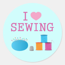 I Heart Sewing Sticker