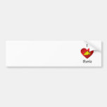 I heart sharks in gold bumper sticker