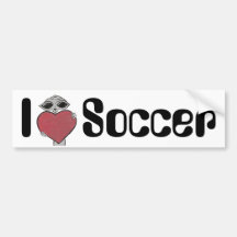 I Heart Soccer Alien Bumper Sticker