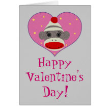 I Heart Sock Monkey Card