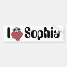 I Heart Sophia Alien Bumper Sticker