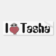 I Heart Tasha Alien Bumper Sticker