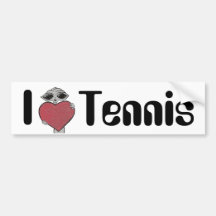 I Heart Tennis Alien Bumper Sticker
