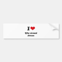 I Heart The Armed Forces Bumper Sticker